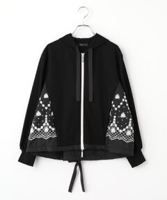 INGEBORG / インゲボルグ パーカー | ローズ刺繍使いカットソーパーカー