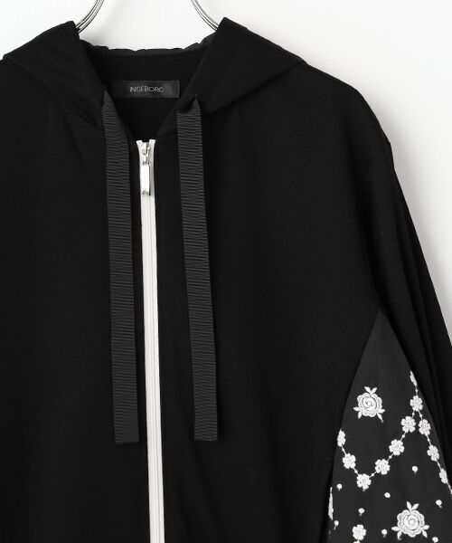 INGEBORG / インゲボルグ パーカー | ローズ刺繍使いカットソーパーカー | 詳細2