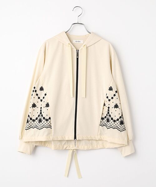 INGEBORG / インゲボルグ パーカー | ローズ刺繍使いカットソーパーカー（キナリ）
