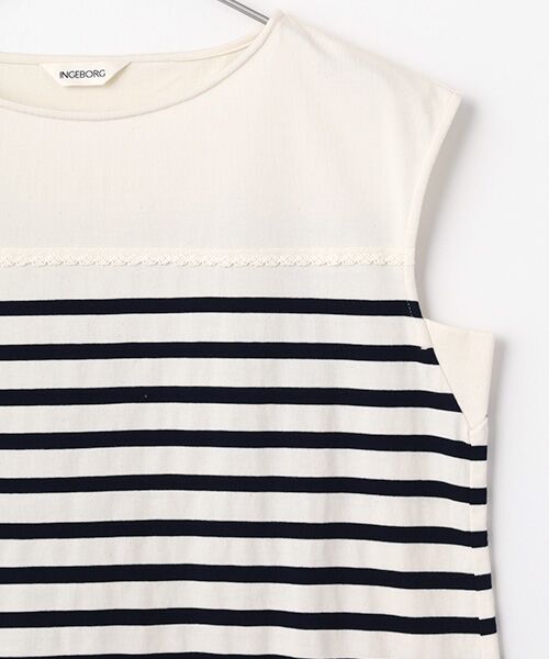 INGEBORG / インゲボルグ タンクトップ | フレンチスリーブボーダーカットソー | 詳細2