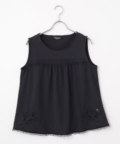 INGEBORG / インゲボルグ タンクトップ | 透かしコード刺繍ノースリーブカットソー