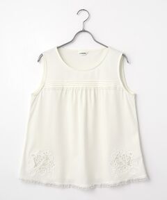 INGEBORG / インゲボルグ タンクトップ | 透かしコード刺繍ノースリーブカットソー