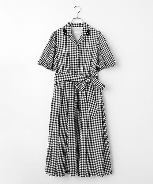 INGEBORG / インゲボルグ ロング・マキシ丈ワンピース | シアーギンガムワンピース（クロギンガム）