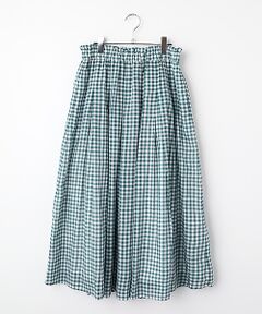 INGEBORG / インゲボルグ ロング・マキシ丈スカート | シアーギンガムギャザータックスカート