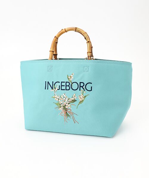 INGEBORG / インゲボルグ トートバッグ | バンブーハンドルトートバッグ（ブルー）