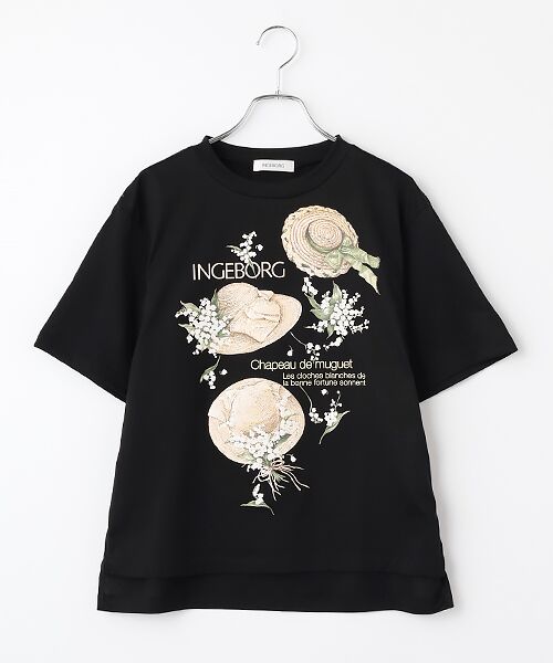 INGEBORG / インゲボルグ カットソー | シャボードミュゲワンポイントpt.カットソー（クロ）