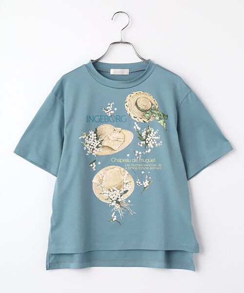 INGEBORG / インゲボルグ カットソー | シャボードミュゲワンポイントpt.カットソー（ブルー）