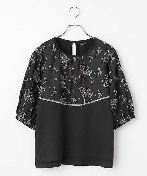 INGEBORG / インゲボルグ カットソー | すずらん刺繍使いカットソー（クロ）
