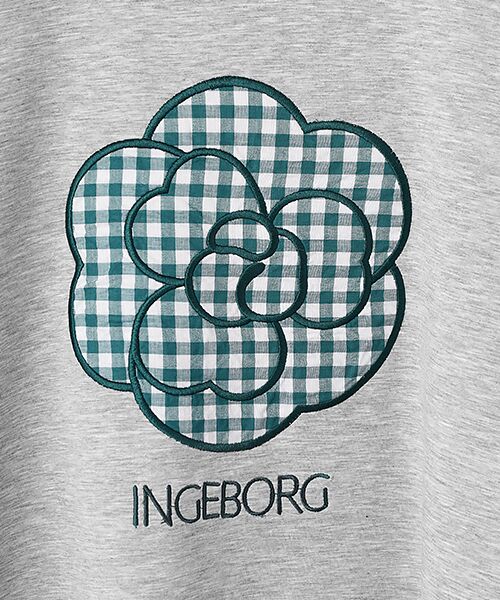 INGEBORG / インゲボルグ カットソー | 『雨を楽しむ』ギンガムカメリアワンポイントカットソー | 詳細7