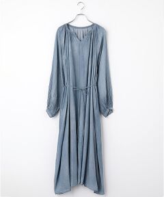 INGEBORG / インゲボルグ ロング・マキシ丈ワンピース | シアーデニムキーネックワンピース