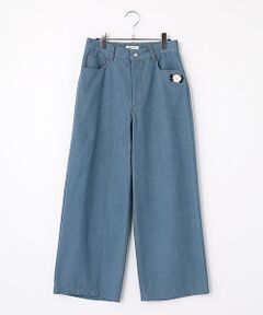 INGEBORG / インゲボルグ デニムパンツ | ライトデニムカメリアワッペン付きパンツ