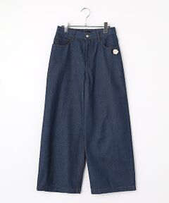 INGEBORG / インゲボルグ デニムパンツ | ライトデニムカメリアワッペン付きパンツ