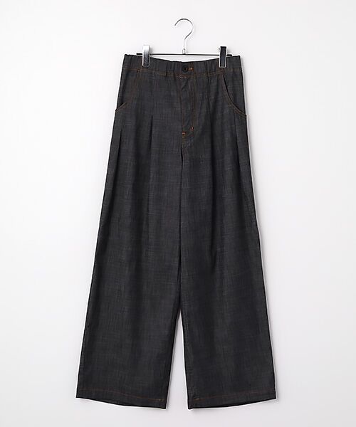 INGEBORG / インゲボルグ その他パンツ | スラブシャンブレータックワイドパンツ（クロ）