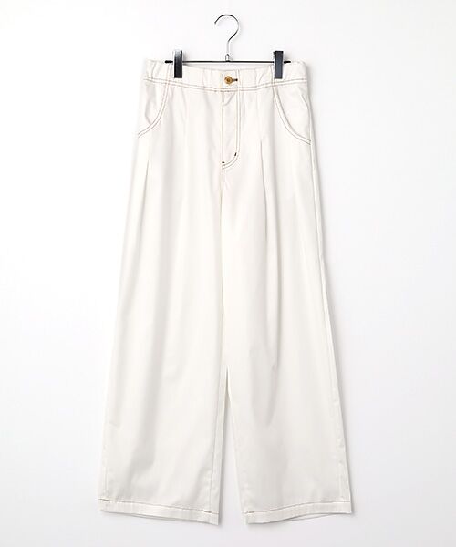 INGEBORG / インゲボルグ その他パンツ | スラブシャンブレータックワイドパンツ（シロ）
