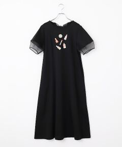INGEBORG / インゲボルグ ロング・マキシ丈ワンピース | コスメティックワッペン付きカットソーワンピース