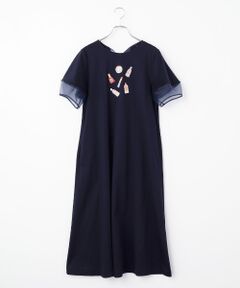 INGEBORG / インゲボルグ ロング・マキシ丈ワンピース | コスメティックワッペン付きカットソーワンピース