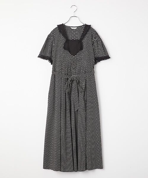 INGEBORG / インゲボルグ ロング・マキシ丈ワンピース | コットン水玉pt.ロングワンピース（クロ水玉）