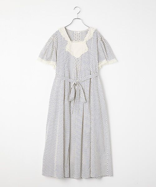 INGEBORG / インゲボルグ ロング・マキシ丈ワンピース | コットン水玉pt.ロングワンピース（オフ水玉）