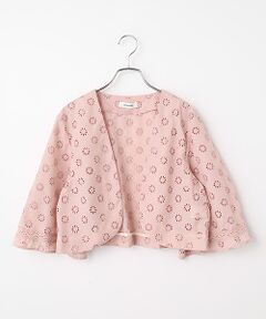 INGEBORG / インゲボルグ ノーカラージャケット | 花柄レース刺繍ボレロジャケット