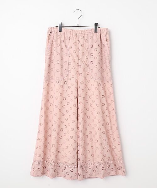 INGEBORG / インゲボルグ その他パンツ | 花柄レース刺繍ワイドパンツ（ピンク）
