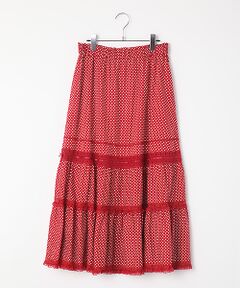 INGEBORG / インゲボルグ ロング・マキシ丈スカート | コットン水玉pt.ティアードスカート