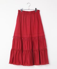 INGEBORG / インゲボルグ ロング・マキシ丈スカート | コットン水玉pt.ティアードスカート
