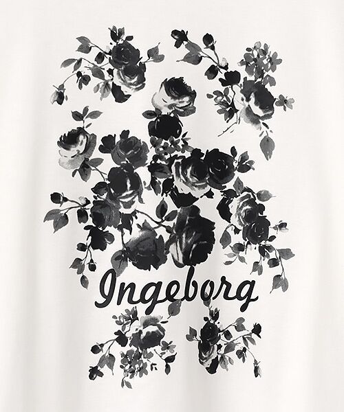INGEBORG / インゲボルグ Tシャツ | サマーモノトーンフラワーワンポイントpt.カットソー | 詳細2