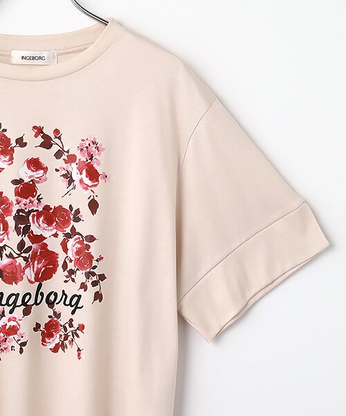 INGEBORG / インゲボルグ Tシャツ | サマーモノトーンフラワーワンポイントpt.カットソー | 詳細4