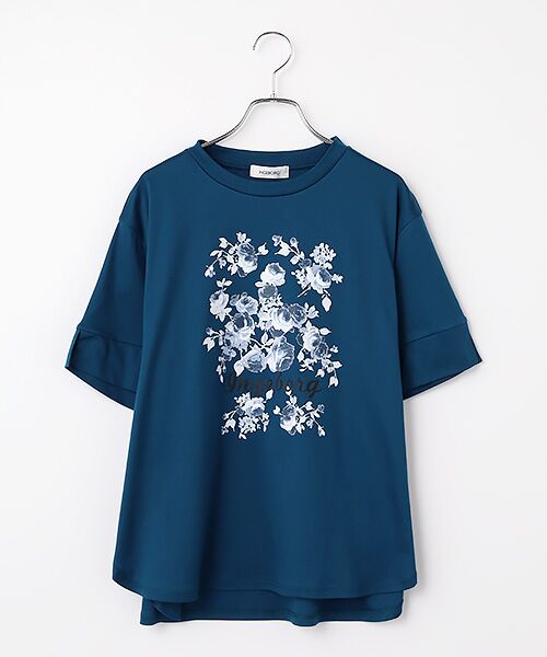 INGEBORG / インゲボルグ Tシャツ | サマーモノトーンフラワーワンポイントpt.カットソー（グリーン）