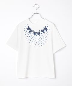 INGEBORG / インゲボルグ Tシャツ | ドット＆リボンプリントTシャツ