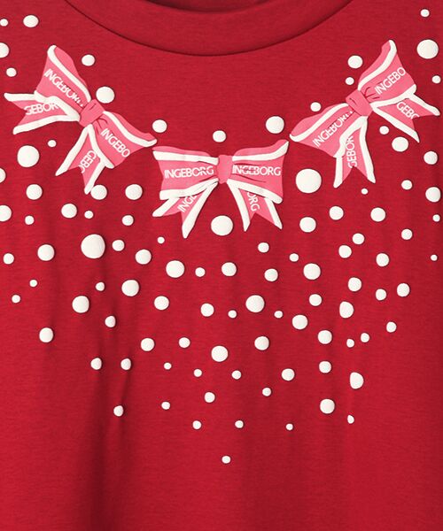 INGEBORG / インゲボルグ Tシャツ | ドット＆リボンプリントTシャツ | 詳細3
