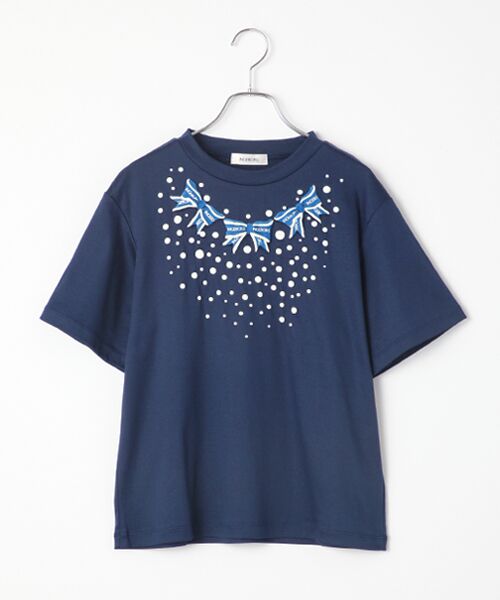 INGEBORG / インゲボルグ Tシャツ | ドット＆リボンプリントTシャツ（コン）