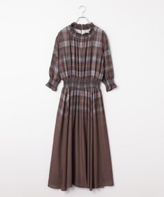 INGEBORG / インゲボルグ ロング・マキシ丈ワンピース | グラデーションチェック シフォンワンピース