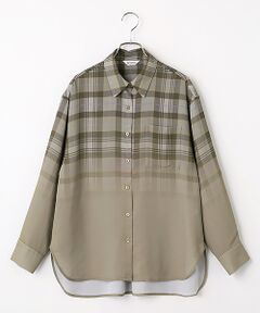 INGEBORG / インゲボルグ シャツ・ブラウス | グラデーションチェック シフォンシャツブラウス