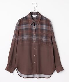 INGEBORG / インゲボルグ シャツ・ブラウス | グラデーションチェック シフォンシャツブラウス