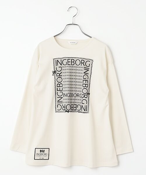 INGEBORG / インゲボルグ カットソー | ロゴアレンジプリントカットソー（キナリ）