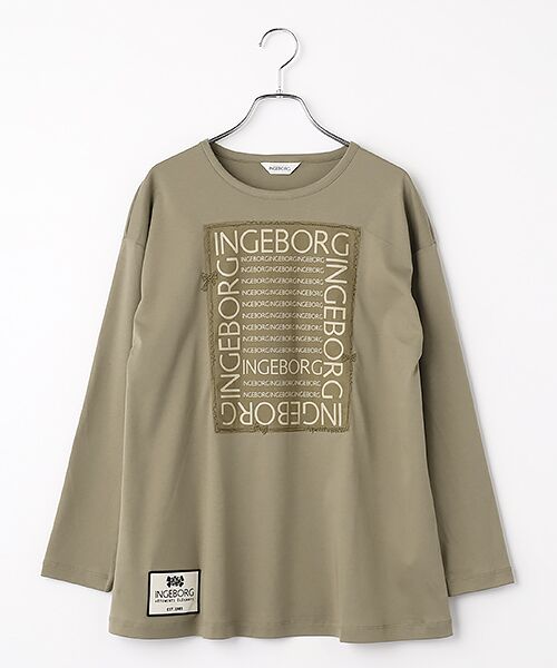INGEBORG / インゲボルグ カットソー | ロゴアレンジプリントカットソー（グレージュ）