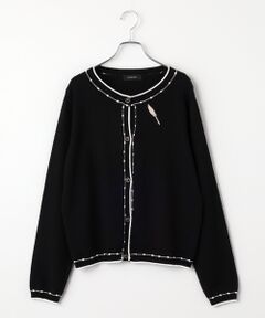 INGEBORG / インゲボルグ カーディガン・ボレロ | レターワンポイント刺繍カーディガン
