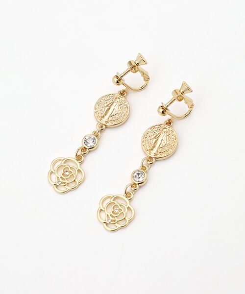 INGEBORG / インゲボルグ ピアス・イヤリング | カメリアモチーフイヤリング（ゴールド）