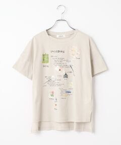 INGEBORG / インゲボルグ カットソー | レターワンポイントpt.Tシャツ