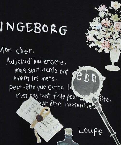 INGEBORG / インゲボルグ カットソー | レターワンポイントpt.Tシャツ | 詳細1