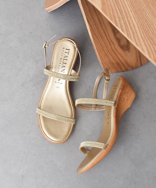 INTER-CHAUSSURES / インター ショシュール サンダル | 【ITALIAN SHOEMAKERS】ラインストーンダブルベルトサンダル | 詳細13