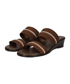 INTER-CHAUSSURES / インター ショシュール サンダル | 【ITALIAN SHOEMAKERS】ラインストーン2本ベルトミュールサンダル