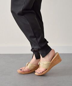 【ITALIAN SHOEMAKERS】ミックスメッシュ厚底トングサンダル