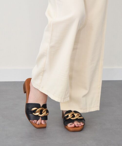 INTER-CHAUSSURES / インター ショシュール サンダル | 【Oh my Sandals】ローヒールチェーンミュールサンダル | 詳細9