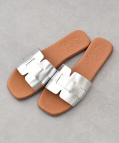 INTER-CHAUSSURES / インター ショシュール サンダル | 【Oh my Sandals】スクエアトウフラットレザーサンダル
