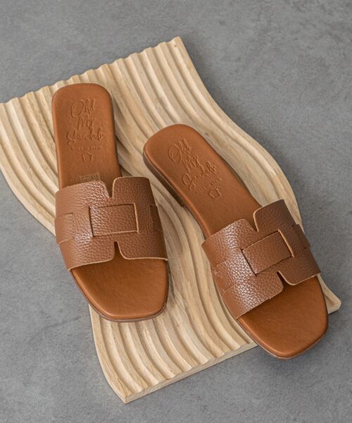 INTER-CHAUSSURES / インター ショシュール サンダル | 【Oh my Sandals】スクエアトウフラットレザーサンダル | 詳細17