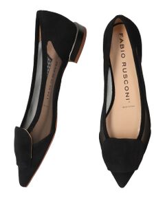 INTER-CHAUSSURES / インター ショシュール フラットシューズ | 【FABIO RUSCONI】ポインテッドカラーヒールチュールパンプス
