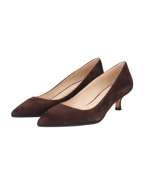 INTER-CHAUSSURES/インター ショシュール 【FABIO RUSCONI】ポインテッドトウミドルヒールパンプス ダークブラウンスウェード 35 INTER-CHAUSSURES/インター ショシュール 【FABIO RUSCONI】ポインテッドトウミドルヒールパンプス ダークブラウンスウェード 35
