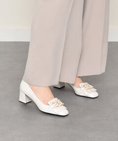 【INTER-CHAUSSURES】スクエアトウチェーンキルトパンプス